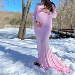 Pink blush maternity dress